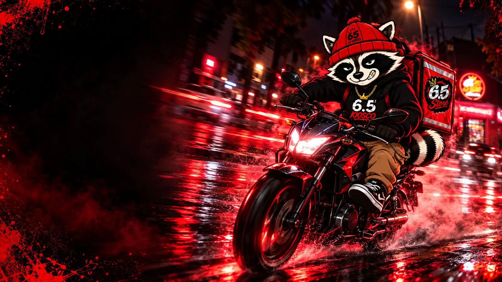 Rocco haciendo un delivery en moto por Quilmes